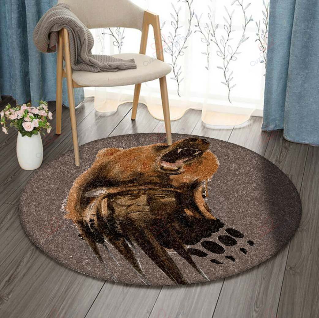 Bear Spirit Round Carpet Floor Rug Living Room Bedroom Decor Round Area Rug Carpet Bear Spirit Round Carpet Floor Rug Living Room Bedroom Decor Round Area Rug Carpet