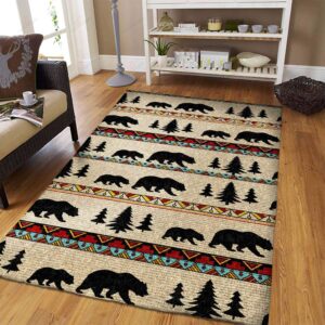Bear Vintage Rug Sport Decor Gift Floor Decor Living Room Carpet Rug Area Rug - ba2a32036449