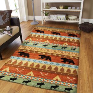 Bear Vintage Rug Sport Decor Gift Floor Decor Living Room Carpet Rug Area Rug - fb9d17b8f2d8