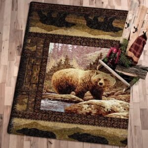 Bear Vintage Pattern Rug Sport Decor Gift Floor Decor Living Room Carpet Rug Area Rug - 2728b75d34fe