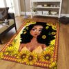 Beautiful African Girl Sunflower Rug Sport Decor Gift Floor Decor Living Room Carpet Rug Area Rug - 4ddc5904cf58
