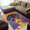 Beautiful African Woman Violet Rug Sport Decor Gift Floor Decor Living Room Carpet Rug Area Rug - dc6ab5959d63