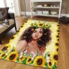 Beautiful Black Girl Sunflower Rug Sport Decor Gift Floor Decor Living Room Carpet Rug Area Rug - 6e0750d43ccc