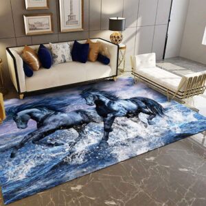 Beautiful Black Horse Rug Sport Decor Gift Floor Decor Living Room Carpet Rug Area Rug - dd131476ecf5