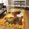 Beautiful Black Woman Sunflower Rug Sport Decor Gift Floor Decor Living Room Carpet Rug Area Rug - 5cea61cffee3