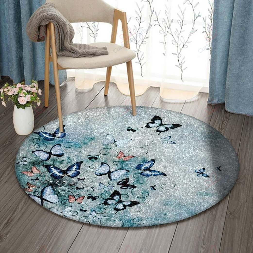 Beautiful Butterflies Round Carpet Floor Rug Living Room Bedroom Decor Round Area Rug Carpet Beautiful Butterflies Round Carpet Floor Rug Living Room Bedroom Decor Round Area Rug Carpet