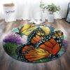 Beautiful Butterfly 1 Round Carpet Floor Rug Living Room Bedroom Decor Round Area Rug Carpet