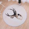 Beautiful Deer Face 1 Round Carpet Floor Rug Living Room Bedroom Decor Round Area Rug Carpet