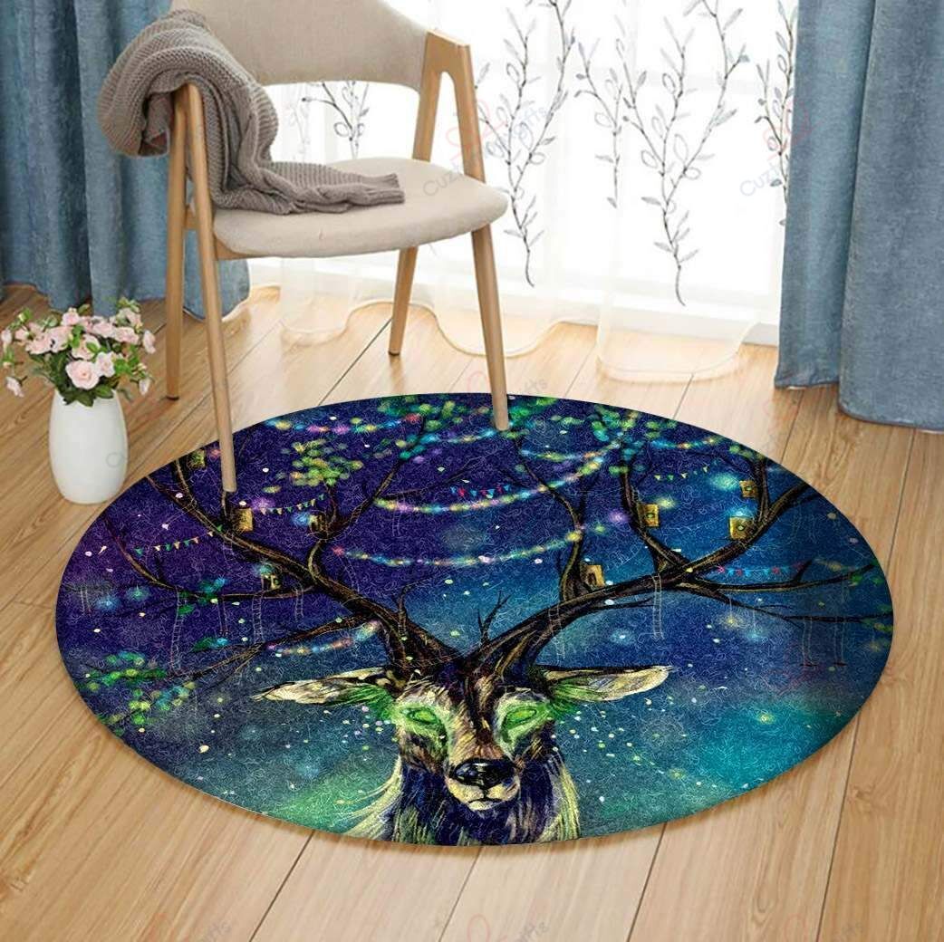 Beautiful Deer Round Carpet Floor Rug Living Room Bedroom Decor Round Area Rug Carpet Beautiful Deer Round Carpet Floor Rug Living Room Bedroom Decor Round Area Rug Carpet
