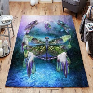 Beautiful Dragonfly Dreamcatcher Rug Sport Decor Gift Floor Decor Living Room Carpet Rug Area Rug - 2d9ea0ffa262