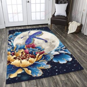 Beautiful Dragonfly Full Moon Rug Sport Decor Gift Floor Decor Living Room Carpet Rug Area Rug - 7081424b61eb