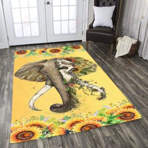Beautiful Elephant Sunflower Rug Sport Decor Gift Floor Decor Living Room Carpet Rug Area Rug - 2699a397657d