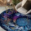 Beautiful Fish Round Carpet Floor Rug Living Room Bedroom Decor Round Area Rug Carpet