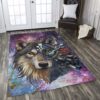 Beautiful Galaxy Wolf Rug Sport Decor Gift Floor Decor Living Room Carpet Rug Area Rug - fba08fbb38af