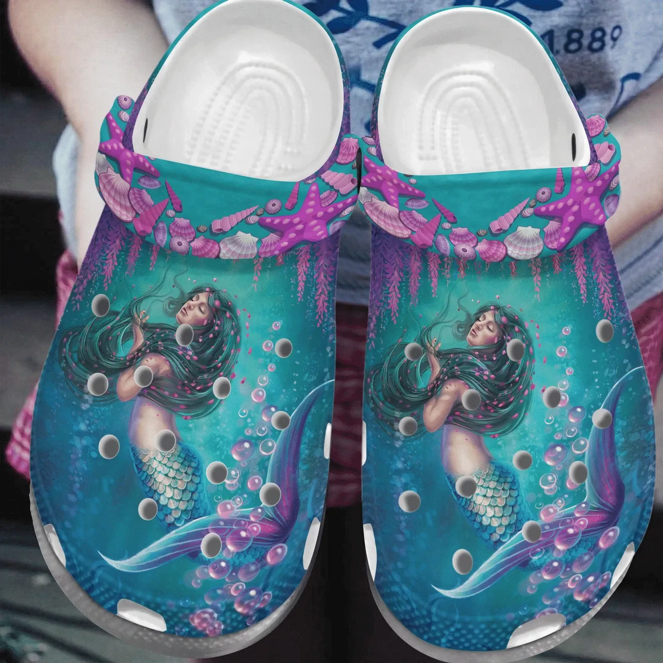 Beautiful Mermaid Personalized Clog Custom Crocs Comfortablefashion Style Comfortable For Women Men Kid Print 3D Beautiful Mermaid Personalized Clog Custom Crocs Comfortablefashion Style Comfortable For Women Men Kid Print 3D
