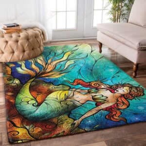 Beautiful Mermaid Under The Sea Rug Sport Decor Gift Floor Decor Living Room Carpet Rug Area Rug - 2ba0d86f8c7b