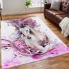 Beautiful Pink Horse Rectangle Rug Sport Decor Gift Floor Decor Living Room Carpet Rug Area Rug - fcd86f281911