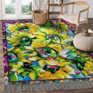 Beautiful Sunflower Art Rug Sport Decor Gift Floor Decor Living Room Carpet Rug Area Rug - c26031c7ca14