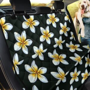 Beautiful White Plumeria Flowers Design Car Back Seat Cover Dog Car Seat Covers - 2e25be6c248e