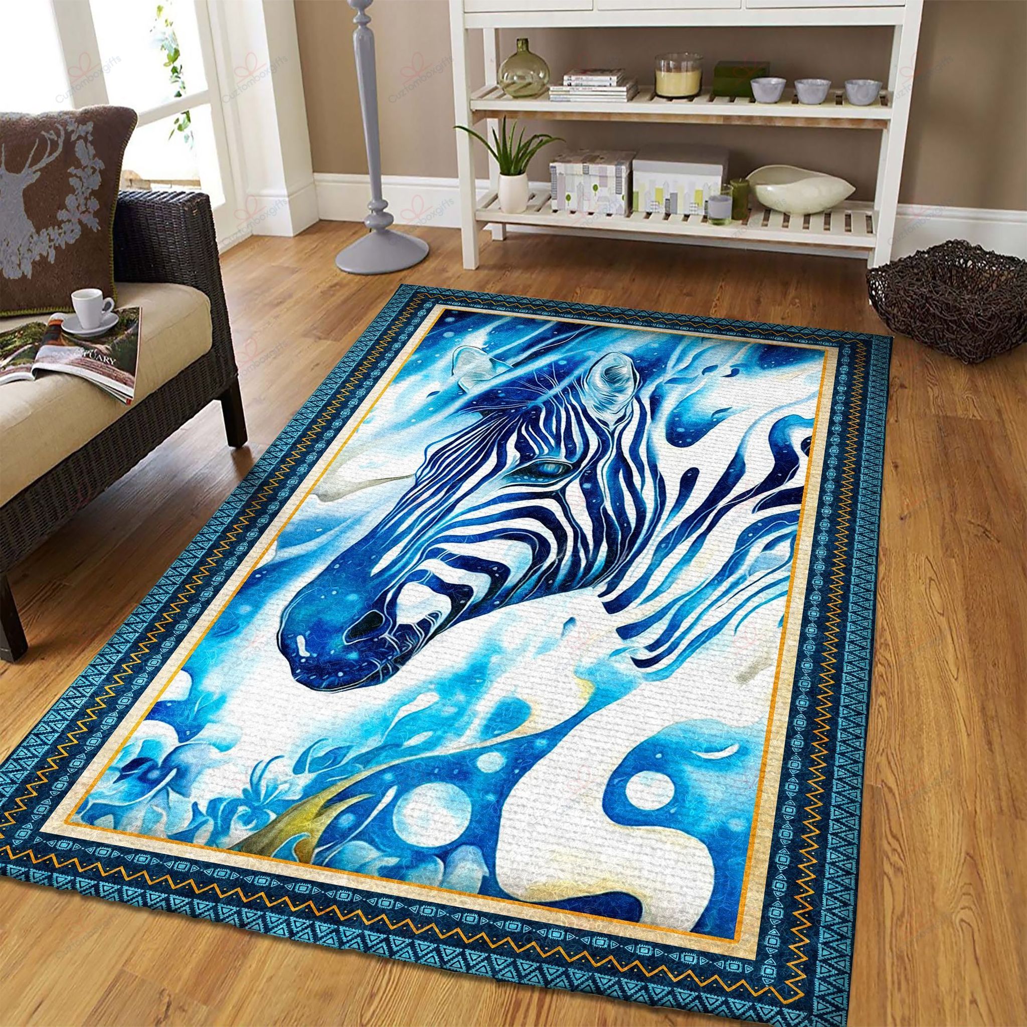 Beautiful Zebra In Blue Rug Sport Decor Gift Floor Decor Living Room Carpet Rug Area Rug - 42872ac702dd Beautiful Zebra In Blue Rug Sport Decor Gift Floor Decor Living Room Carpet Rug Area Rug - 42872ac702dd