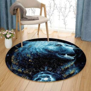 Beauty Bear Face Round Carpet Floor Rug Living Room Bedroom Decor Round Area Rug Carpet