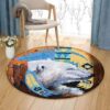 Beauty Bear Round Carpet Floor Rug Living Room Bedroom Decor Round Area Rug Carpet