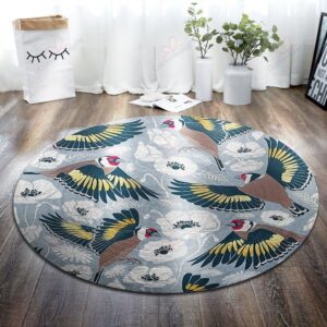 Beauty Birds Round Carpet Floor Rug Living Room Bedroom Decor Round Area Rug Carpet