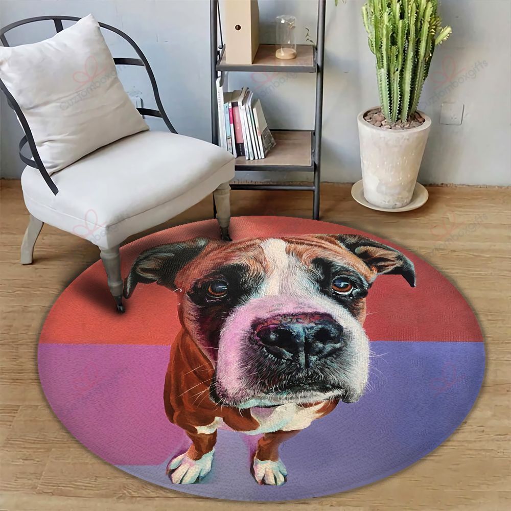 Beauty Boxer Round Carpet Floor Rug Living Room Bedroom Decor Round Area Rug Carpet Beauty Boxer Round Carpet Floor Rug Living Room Bedroom Decor Round Area Rug Carpet