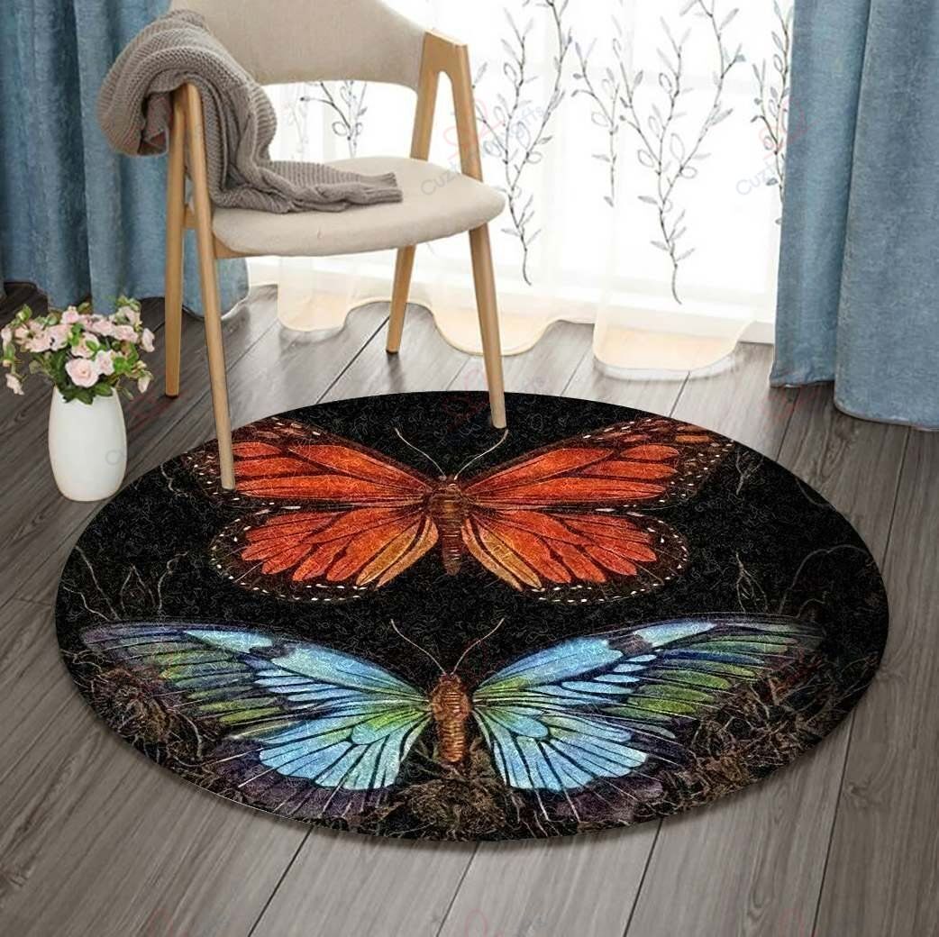 Beauty Butterflies Round Carpet Floor Rug Living Room Bedroom Decor Round Area Rug Carpet Beauty Butterflies Round Carpet Floor Rug Living Room Bedroom Decor Round Area Rug Carpet