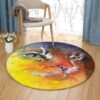 Beauty Cat Face Round Carpet Floor Rug Living Room Bedroom Decor Round Area Rug Carpet