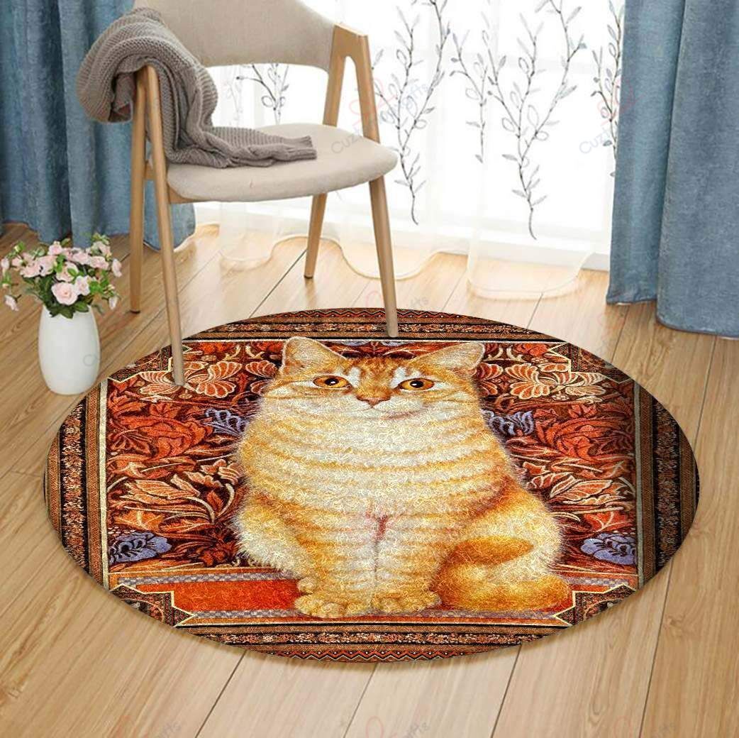 Beauty Cat Round Carpet Floor Rug Living Room Bedroom Decor Round Area Rug Carpet Beauty Cat Round Carpet Floor Rug Living Room Bedroom Decor Round Area Rug Carpet