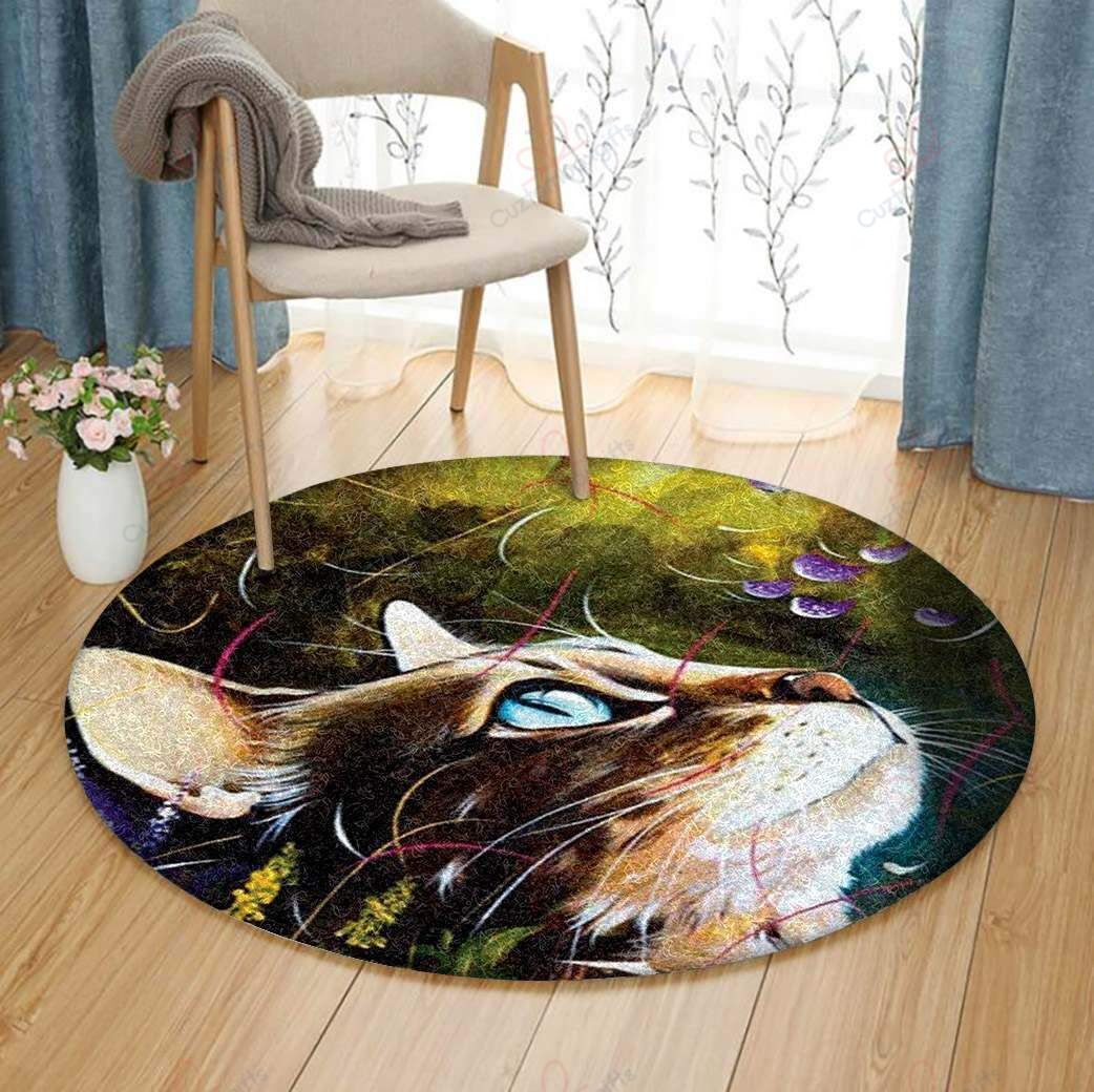 Beauty Cat Round Carpet Floor Rug Living Room Bedroom Decor Round Area Rug Carpet Beauty Cat Round Carpet Floor Rug Living Room Bedroom Decor Round Area Rug Carpet