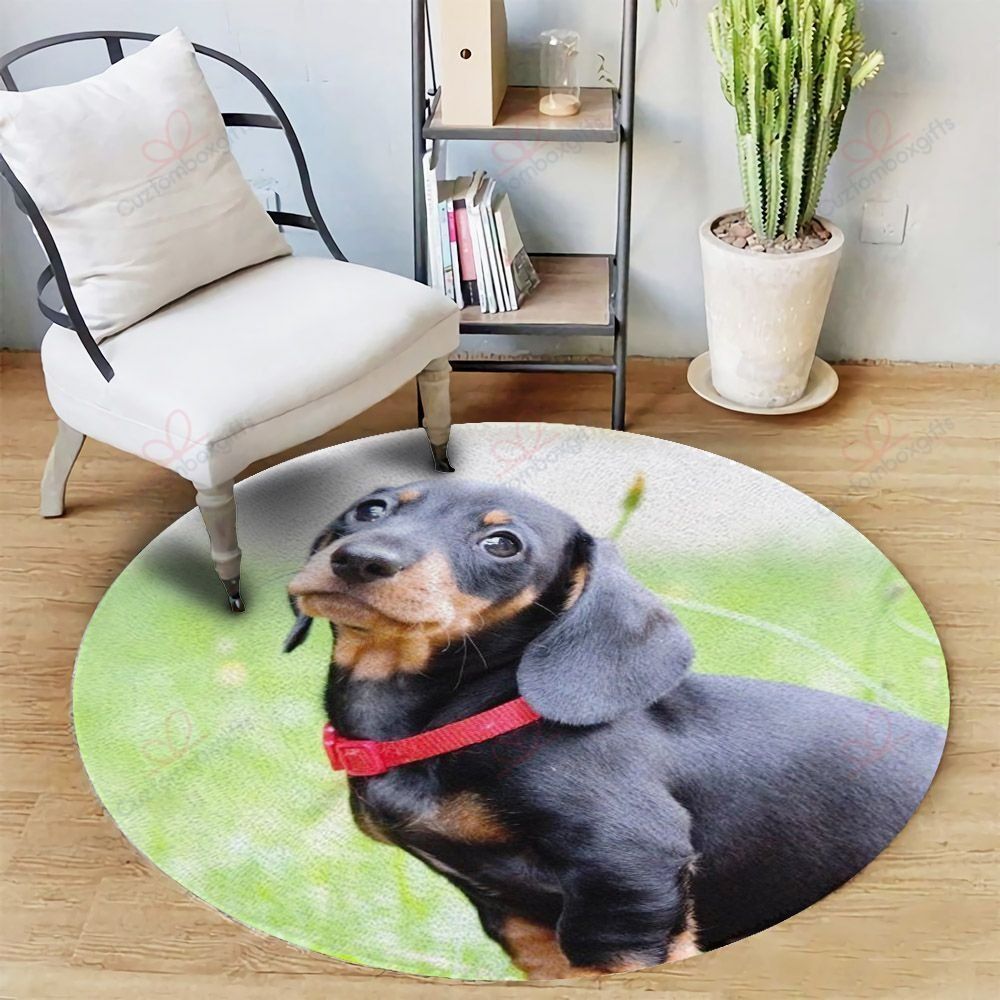Beauty Dachshund Round Carpet Floor Rug Living Room Bedroom Decor Round Area Rug Carpet Beauty Dachshund Round Carpet Floor Rug Living Room Bedroom Decor Round Area Rug Carpet