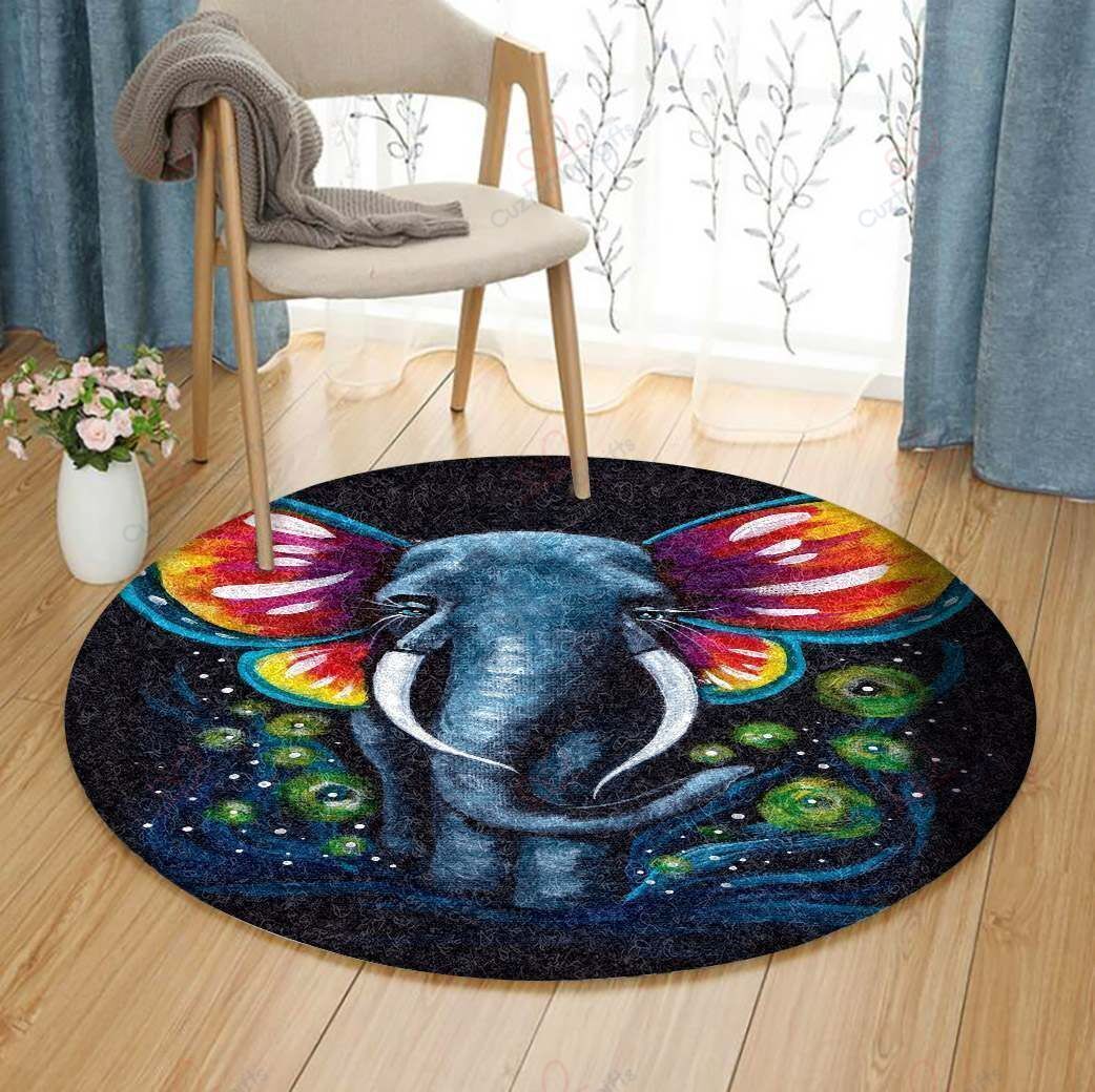Beauty Elephant Round Carpet Floor Rug Living Room Bedroom Decor Round Area Rug Carpet Beauty Elephant Round Carpet Floor Rug Living Room Bedroom Decor Round Area Rug Carpet