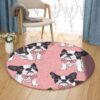 Beauty French Bulldog Round Carpet Floor Rug Living Room Bedroom Decor Round Area Rug Carpet
