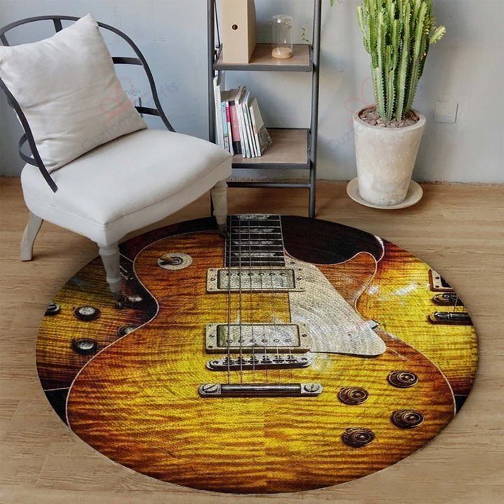 Beauty Guitar Round Carpet Floor Rug Living Room Bedroom Decor Round Area Rug Carpet Beauty Guitar Round Carpet Floor Rug Living Room Bedroom Decor Round Area Rug Carpet