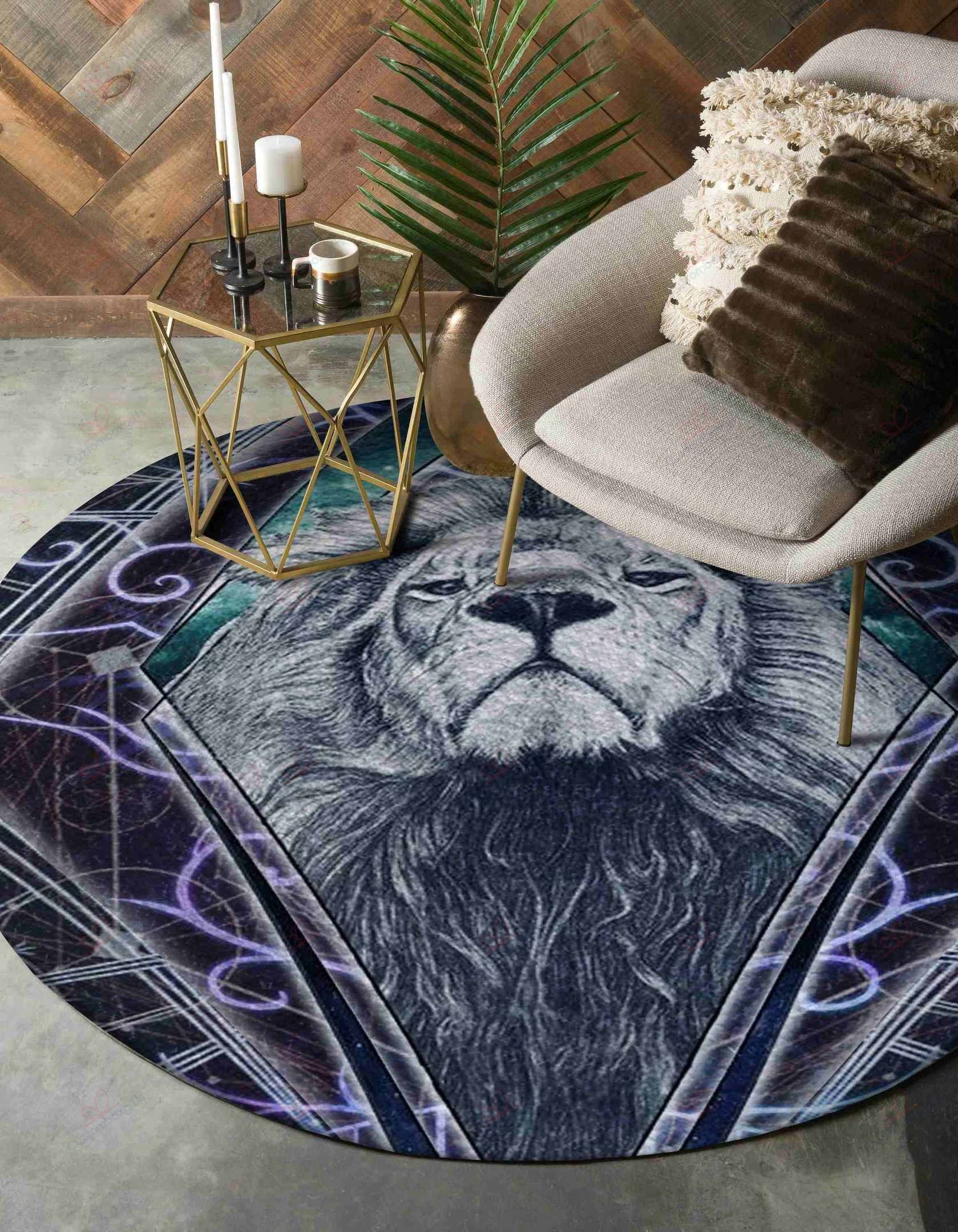 Beauty Lion 2 Round Carpet Floor Rug Living Room Bedroom Decor Round Area Rug Carpet Beauty Lion 2 Round Carpet Floor Rug Living Room Bedroom Decor Round Area Rug Carpet