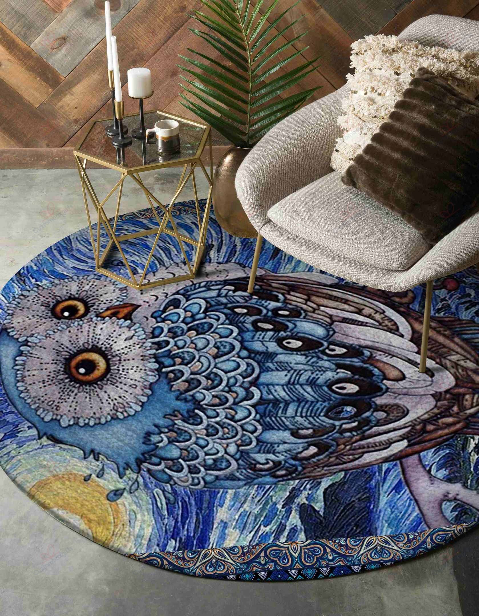 Beauty Owl Round Carpet Floor Rug Living Room Bedroom Decor Round Area Rug Carpet Beauty Owl Round Carpet Floor Rug Living Room Bedroom Decor Round Area Rug Carpet