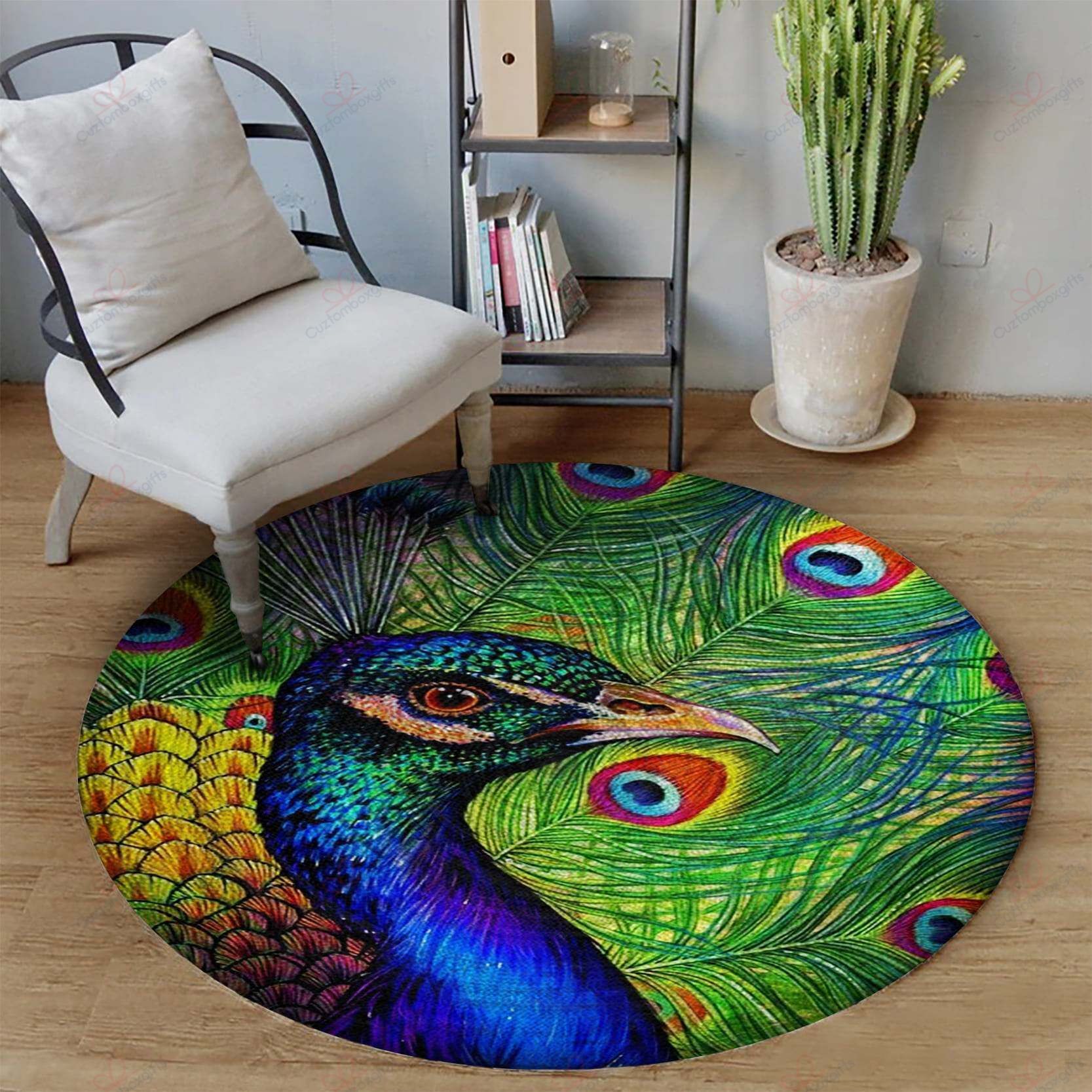 Beauty Peacock 1 Round Carpet Floor Rug Living Room Bedroom Decor Round Area Rug Carpet Beauty Peacock 1 Round Carpet Floor Rug Living Room Bedroom Decor Round Area Rug Carpet