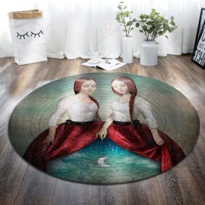 Beauty Twins Round Carpet Floor Rug Living Room Bedroom Decor Round Area Rug Carpet