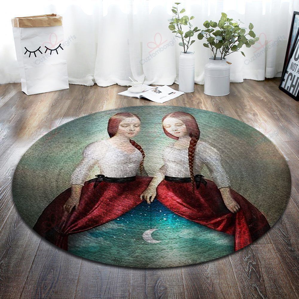Beauty Twins Round Carpet Floor Rug Living Room Bedroom Decor Round Area Rug Carpet Beauty Twins Round Carpet Floor Rug Living Room Bedroom Decor Round Area Rug Carpet