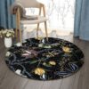 Bee And Butterfly Round Carpet Floor Rug Living Room Bedroom Decor Round Area Rug Carpet