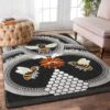 Bee And Flower Rug Sport Decor Gift Floor Decor Living Room Carpet Rug Area Rug - e8425a79a631
