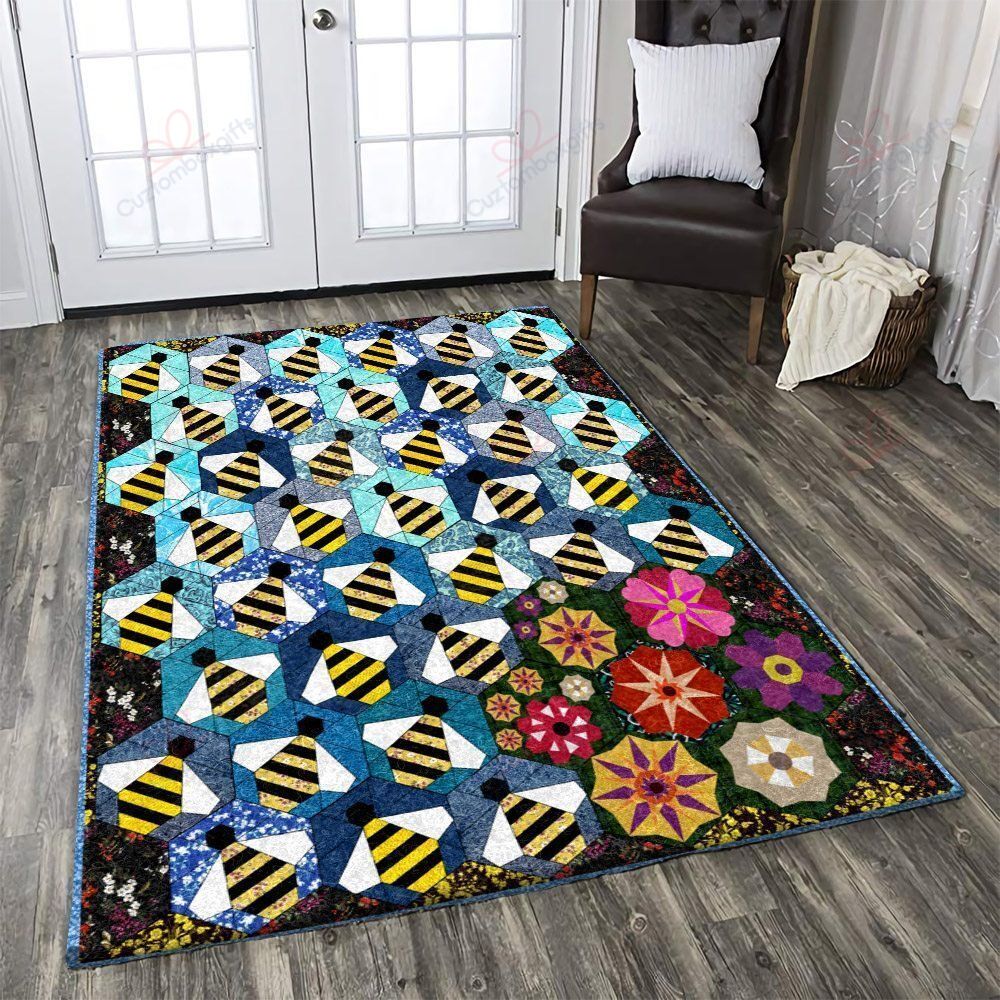 Bee Floral Rug Sport Decor Gift Floor Decor Living Room Carpet Rug Area Rug - 2bb3ae682849 Bee Floral Rug Sport Decor Gift Floor Decor Living Room Carpet Rug Area Rug - 2bb3ae682849