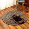 Bee Flower Round Carpet Floor Rug Living Room Bedroom Decor Round Area Rug Carpet