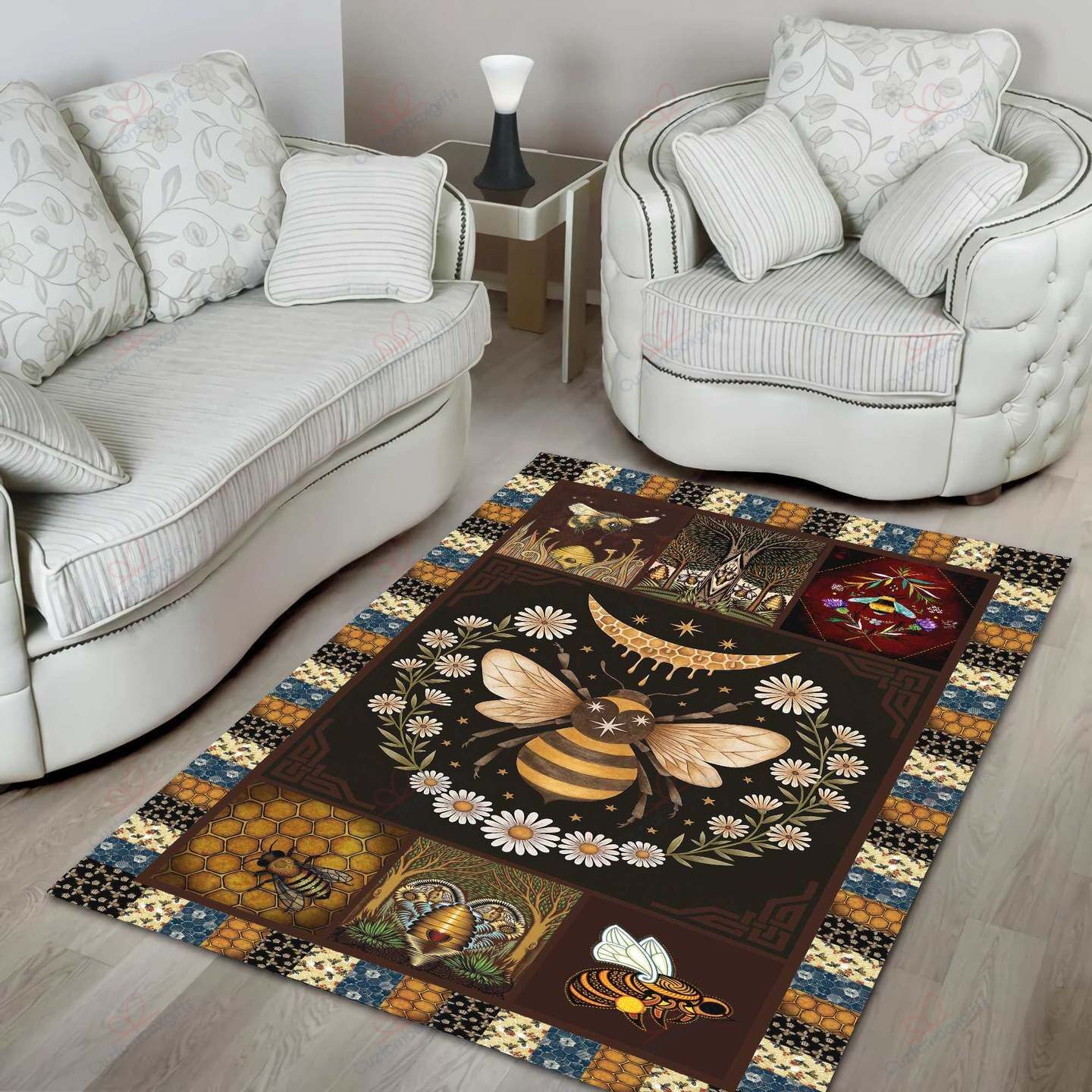 Bee Flower Moon Rug Sport Decor Gift Floor Decor Living Room Carpet Rug Area Rug - b481446eaf55 Bee Flower Moon Rug Sport Decor Gift Floor Decor Living Room Carpet Rug Area Rug - b481446eaf55