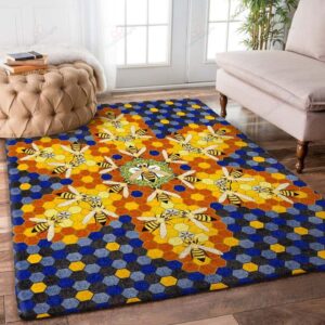 Bee Flowers Rug Sport Decor Gift Floor Decor Living Room Carpet Rug Area Rug - 0199c69426d2