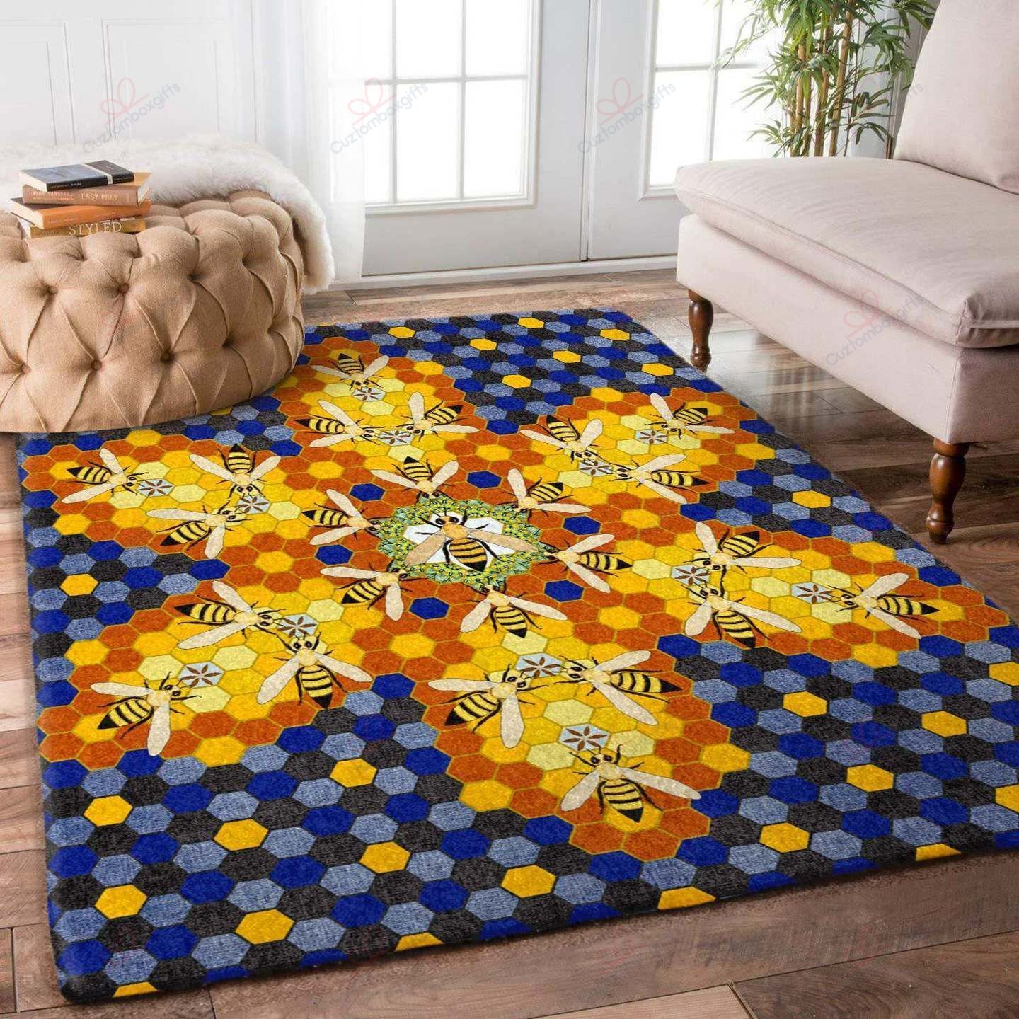 Bee Flowers Rug Sport Decor Gift Floor Decor Living Room Carpet Rug Area Rug - 0199c69426d2 Bee Flowers Rug Sport Decor Gift Floor Decor Living Room Carpet Rug Area Rug - 0199c69426d2
