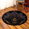 Bee Round Carpet Floor Rug Living Room Bedroom Decor Round Area Rug Carpet