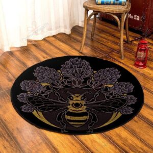 Bee Round Carpet Floor Rug Living Room Bedroom Decor Round Area Rug Carpet